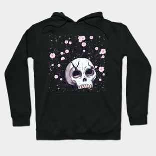 Aesthetic Sakura Skull of Reibirth The Cycle of Life Hoodie